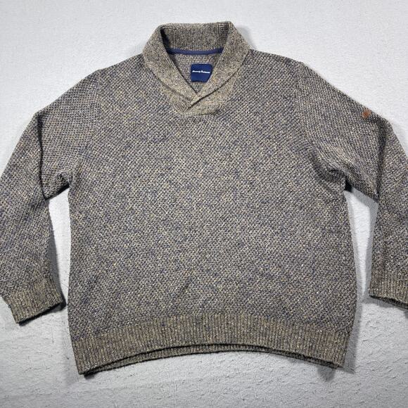 Tommy Bahama Sweater Men XL Shawl Collar Pullover Merino Wool Linen Alpaca Blend - Picture 2 of 10